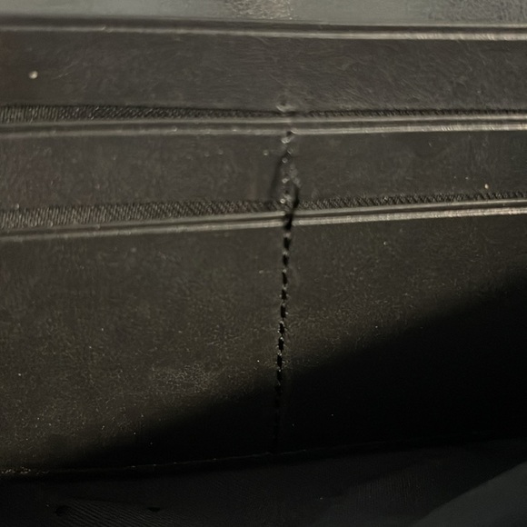 Coach Signature Leather deep Navy Blue wallet with gold accent - Picture 9 of 9